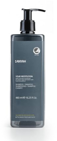 ANYAH Shampoo Feuchtigkeitspflege 480ml – Nordic Ecolabel Zertifiziert, Sanfte Pflege für Trockene Haare, Stärkt das Haar und Schützt die Kopfhaut, Vegane Formel - Nicht Nachfüllbar