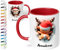 True Statements 3d Weihnachtstasse mit Namen für Kinder personalisiert „Rentier mit roter Mütze“ 330ml Keramik Tasse Mädchen Junge – Geschenk zu Weihnachten (Rot)