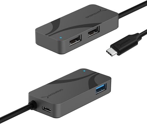 SABRENT Hub USB C 3 Puertos con PD 3.0, 1 USB-A a 5Gbps, 2 USB-A a 480Mbps, 1 USB-C a 5Gbps con 100W Power Delivery para Portátiles, Steam Deck, ROG Ally, Tabletas y Teléfonos (HB-C4WP)