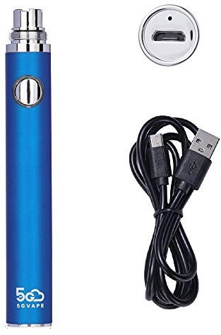 5GVAPE EVOD EGO elektronische Zigarettenbatterie,USB wiederaufladbare lang anhaltende 650mAh,510 Faden E Shisha Vape Batterie für CE4 Tank Zerstäuber,kein Nikotin keine E Flüssigkeit (Blau)