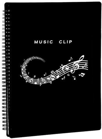 Sonwaha Dossier de Musique 30 Pages/90 Pochettes Chemise Porte Partition Dossier de Rangement pour Partitions de Musique Format A4 Porte Partition Musique Noir Porte Partition Chorale
