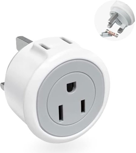 US to UK Plug Adapter,SHUOMAO 2 in 1 USA to UK Converter Plug Adaptor with 13A Fuse,USA Travel Adapter for America,Canada,Japan and More Type A,B Plug