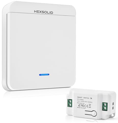 Interruttore senza fili della luce 100-230V 10A interruttore di sicurezza trasmettitore RF Distanza di controllo fino a 200 metri Adatto per apparecchi da 200-2000W (1 ricevitore e 1 interruttore)