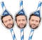 20 Personalised Photo Face Straws - Custom Cut-Outs of face of Your Choice - Optional Hat Design - Includes Fixings for You to Attach - Fun for Hen Party, Stag Do, Birthday etc (20 Straws) - Blue