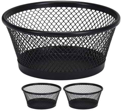 OHPHCALL 3pcs Paper Clip Tube Mesh Holder for Desk Office Supplies Paperclip Containers Binder Clips Storage for Home Office