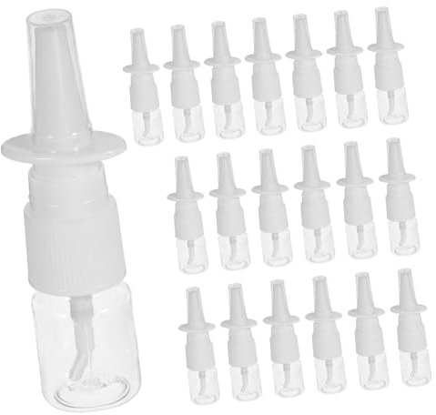 BELLIFFY 20pcs Nasal Spray Bottles Portable Bottle Transparent Plastic Nose Spray Container for Travel Outdoor
