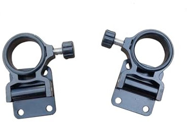 IUSOT Lot de 2 supports muraux pour parasol de pêche, support de boîte de pêche en alliage d'aluminium, colliers de serrage réglables et pliables pour la pêche en plein air, balcon, terrasse (noir)