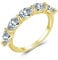 Goldring Damen 375 Echtgold, Hochzeitsringe 9K Gelbgold Moissanit Ovale Form Elegant Geschenk für Geburtstag Größe 58 (18.5)