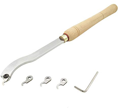 Woodturning Chisel Set - HSS Woodworking Lathe Tools with Wooden Handles, Includes 4 End Types for Crafting Bracelets, Rings, and Wheels