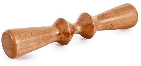 EarthLite Massage-Rückenrolle aus Holz, tiefes therapeutisches Massagewerkzeug, Rückenschmerzlinderung und Triggerpunktfreigabe (38,1 cm)