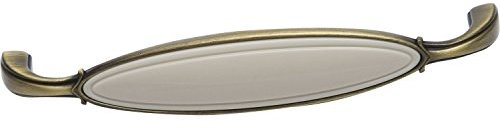 SIRO 1973-106ZN31A78 Griff Anaheim Lochabstand 96 mm, ZN/Kunststoff altmessing brüniert/beige