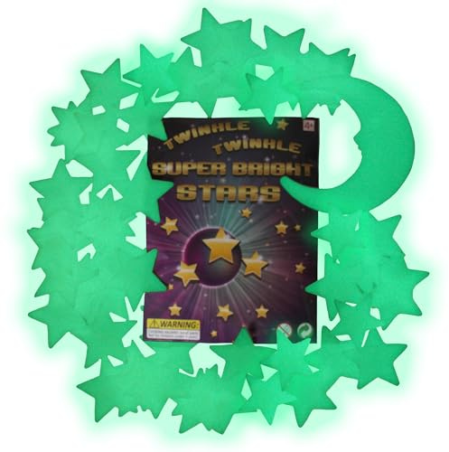 Twinkle Twinkle Super Bright Stars, The Ultimate Glow-in-the-Dark Stars, 49 Stars and 1 Moon