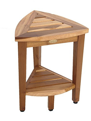 EcoDecors Oasis Duschhocker, 18 x 14,75 x 18,5 cm, Natur