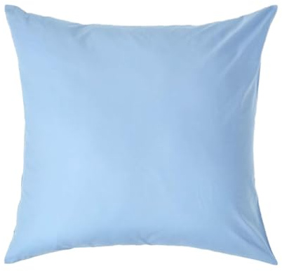 HOMESCAPES Light Blue Pure Egyptian Cotton Euro Size Pillowcase 40 x 40 cm 200 TC 400 Thread Count Percale Equivalent Pillow Case with Zip