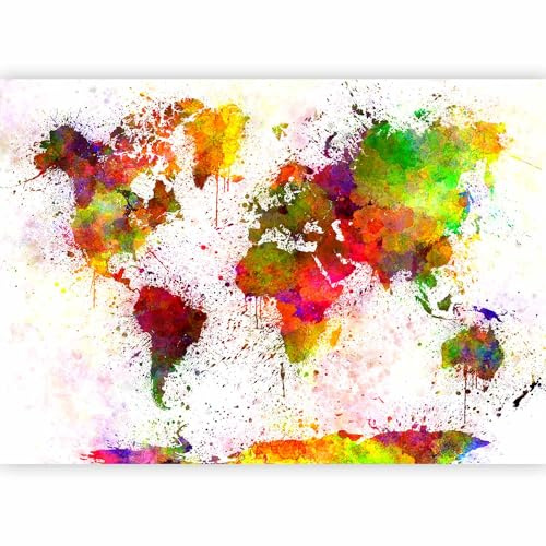 murando - Carta da Parati Moderna per Soggiorno, Mappamondo, 250x175 cm | Fotomurali in TNT, Decorazione da Muro XXL, Poster Giganti da Parete, Produzione Europea