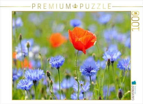 CALVENDO Puzzle Mohn und Kornblumen. Landschaft im Havelland. | 1000 Teile Lege-Größe 64 x 48 cm Foto-Puzzle für glückliche Stunden