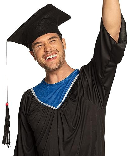 Boland - Hut Absolvent für Erwachsene, Doktoranden-Hut, Doktorhut, Absolvent, Abitur-Mütze, Karneval, Schwarz