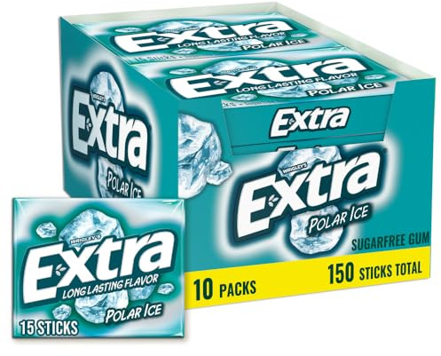 Wrigleys / Wrigley's Extra - POLAR ICE / 150 Stück / 10 Packs je 15 Kaugummis