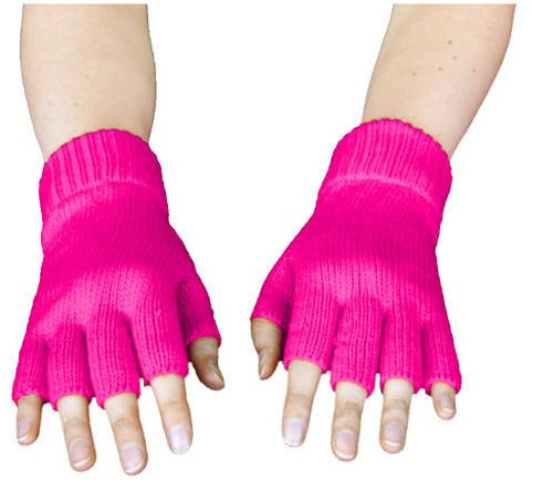 PARTY DISCOUNT Handschuhe gestrickt, fingerlos, pink