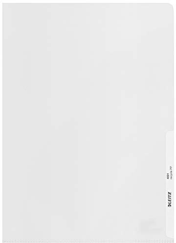 Leitz A4 Sichthülle, 100 Stück, Ungiftiger Kunststoff, Matte Oberfläche, 140 Micron Folienstärke, 100 Prozent recyclebar, Umweltfreundlich, Recycle-Serie, Farblos, 40010003