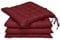 Beautissu 4er Set Stuhlkissen 40x40 mit Bändern – Indoor & Outdoor Sitzkissen Lea mit 5 cm Polsterung - Auflagen für Gartenmöbel & Stühle in Dunkelrot