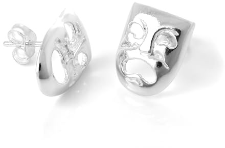 Sterlingsilber Tragödie & Komödie Masken Ohrstecker