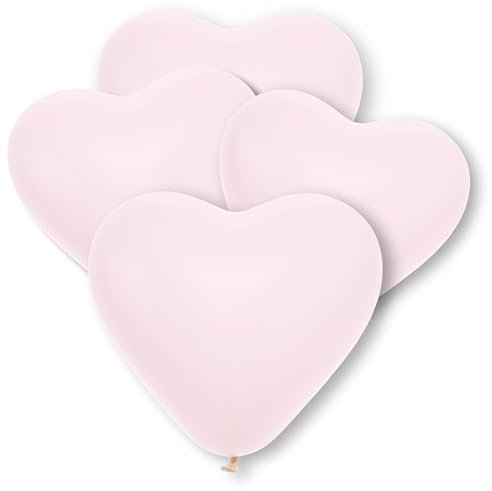 Premium Herzuftballons in Rosa - Made in DE - 100% Naturlatex & 100% biologisch abbaubar – 46 Stück - Geburtstag Party Karneval - für Helium geeignet - twist4®