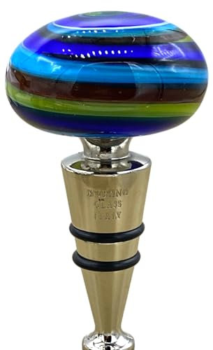 Bouchon de bouteilles en acier et verre de Murano fabriqué en Italie