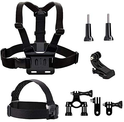 Action Kamera Brustgurt Kopfgurt Fahrradhalterung Halterung Set Kompatibel mit GoPro Hero 13 12 11 10/DJI Osmo Action 4 5 Pro/AKASO EK7000 Pro/Surfola Action Cam, Einstellbarer Action Cam Zubehör