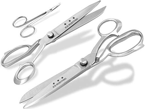 Schneiderscheren Set Stoffschere und Nähschere 3-Teilig mit Extra scharfen Schnittflächen für dicke und dünne Stoffe
