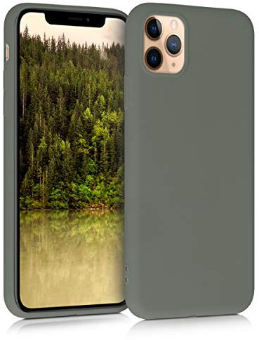 kwmobile Custodia Compatibile con Apple iPhone 11 Pro Max Cover - Back Case per Smartphone in Silicone TPU - Protezione Gommata - verde oliva opaco