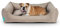 Hyggins Dreamer Pure Hundebett | Bezug abnehmbar und waschbar | Robust und pflegeleicht (S 60 x 44cm, Beigegrau)