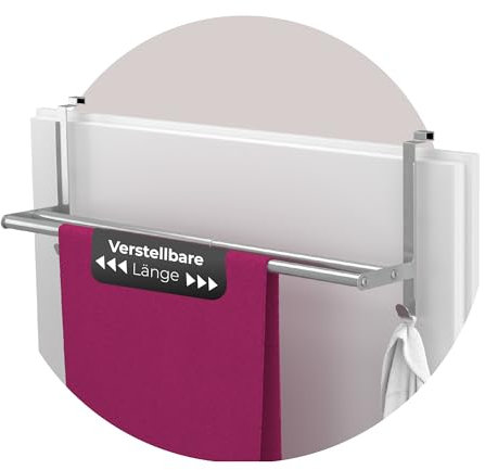 MDCASA Premium Handtuchstange Rückseite I Handtuchhalter ohne Bohren & verstellbar inkl. Kratzschutz I Handtuchhalter Tür für alle gängigen Türen