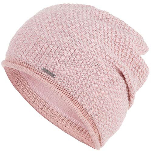 Faera Mütze Damen Wintermütze warm gefüttert Fleece-Futter Winter Frühjahr Mädchen Strickmütze Beanie 54, Farbe:Rosa