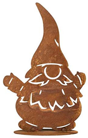 Rostalgie Edelrost Wichtel Bodo stehend 20 x 14 cm Zwerg Gnom Garten Dekoration