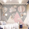 XLMING Graue Kinderzimmer Tapete Mädchen Schlafzimmer Cartoon Tapete Heißluftballon Kindergarten Junge Zimmer Tapete Nahtlos Wanddekoration fototapete 3d Vlies wandbild Schlafzimmer-400cm×280cm
