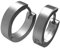 Kikuchi Herren Männer Klapp Creolen Titan Stäbchen Edelstahl Ohrringe Silber Matt 4 mm / 16 mm Ø ERTS009