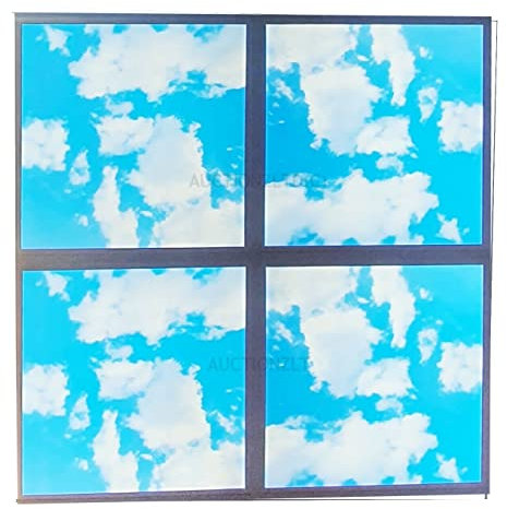 Set of 4X 600 x 600mm 48W LED Ceiling Recessed Panel Light Mimics Natural Lighting 3D Sky Cloud Pattern 600x600