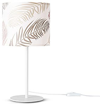 Paco Home Tischlampe Schreibtischlampe Stoffschirm Nachttischlampe Leselampe E14 Tischleuchte Blumen Jungle Deko Wohnzimmer Nachtlicht Mit Stecker