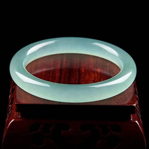 YZDKJ Natürliche Blaue Jade armreif Armband Charme schmuck modeaccessoires handgeschnitzte glückliche Amulettgeschenke for Frauen ihre Männer (Gem Color : 58mm)