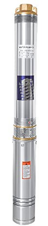 Lospitch Tiefbrunnenpumpe Edelstahl Brunnenpumpe 750W/1hp bis 4000 l/h Fördermenge Sandverträglich Tauchdruckpumpe 6.7 bar max,Anwendbare Brunnengröße: mindestens 4 Zoll