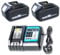 18V 5.5Ah Replacement BL1850B Battery 2 Pack and DC18RC 3A Charger Suit,Job Site Radio DMR115 DMR106 DMR110 DMR300 DMR108 DMR050 DMR203 DMR202 Battery BL1850B Compatible with Makita