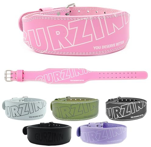 Leder-Fitness-Gewichthebergürtel für Herren und Damen (10,2 cm breit), Gewichthebergürtel, Lendenwirbelstütze, Rückenstütze für Workout, Training, Krafttraining (A-Pink/XS)