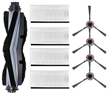 ZYBULSHJT Set di pezzi di ricambio per Yeedi Mop Station 2 in 1 accessorio robot tergicristallo include 1 spazzola principale, 4 spazzole laterali, 4 filtri (9 pezzi)