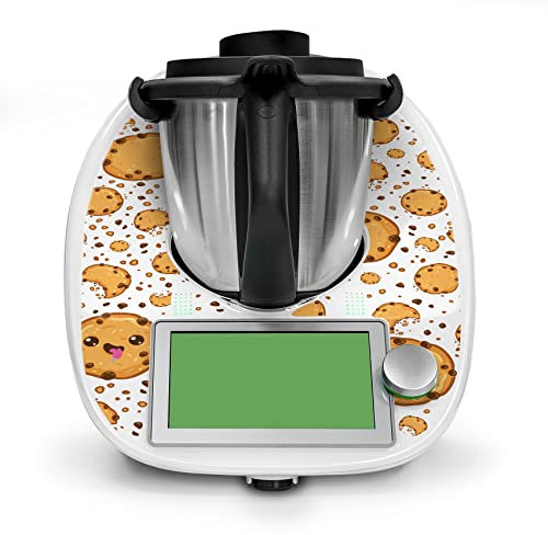 Deko Schutz Aufkleber kompatibel mit Küchenmaschine Thermomix TM6 Design Sticker Klebefolie Zubehör Küchengerät wasserfest selbstklebend RX042 (09 Cookies)