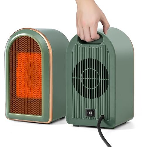 Mini Termoventilatore Basso Consumo Portatile per Stanze,Piccole Stufetta Elettrica PTC Ceramica Silenziosa,Riscaldamento 2 Impostazioni di Calore 1200W/800W & Surriscaldamento/Dumping Protezione