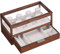 SONGMICS Uhrenbox 2 Ebenen, Uhrenkasten mit Acryl-Deckel, Uhrenkoffer mit 7 Uhrenkissen, 1 Schublade, Samtfutter, Geschenkidee, für Ihre Liebste, kaffeebraun JOW007K01