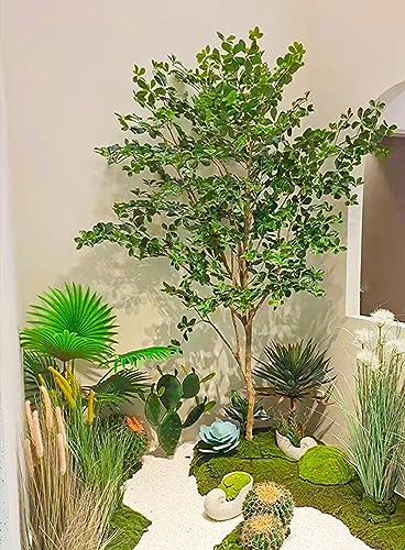 Artificial Tree, Artificial Plant Japanese Bell Leaf Fake Drunken Wood Floor Potted Bell Tree Family Indoor Courtyard Corner Window Staircase Landscaping H 3M/9.8FT Decoration