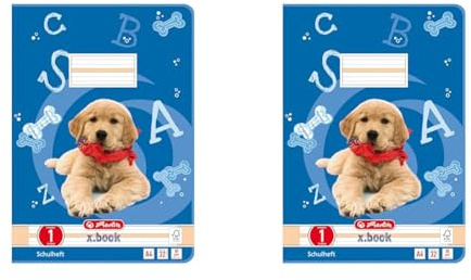 Herlitz 10767242 Heft A4 Lineatur 01, 32 Blatt, Motiv: Hund, FSC Mix, 5 Stück (Packung mit 2)