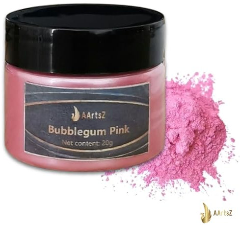 Epoxidharz Farbe Metallic 20g(Bubblegum Pink), AArtsZ Mica Powder Pulver, Epoxy Resin Farbe, Pigment, Farbpigmente, Pigmentpulver für Kosmetisches Qualität, Niveau Lipgloss